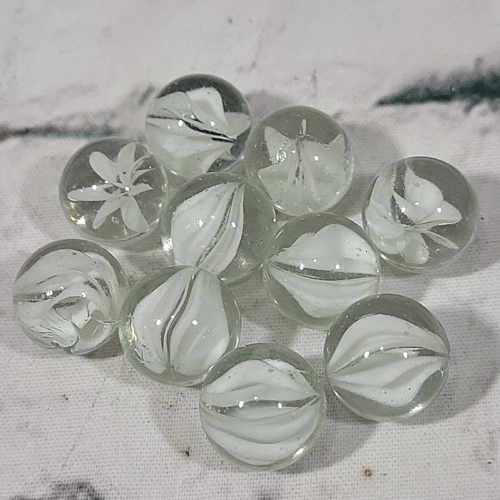 Vintage Marbles Lot Of 33 Glass Swirl Multicolor Classic Game Replacement Pieces
